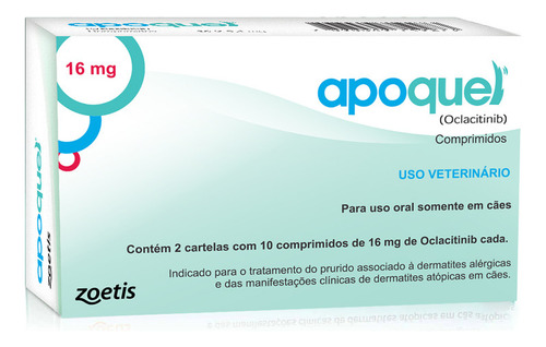 Apoquel Dermatológico 16mg 20 Comprido