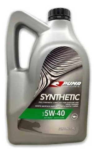 Aceite Lubricante Para Motor Puma Synthetic 5w-40 Para Autos, Pickups & Suv De 1 Unidad Sintético