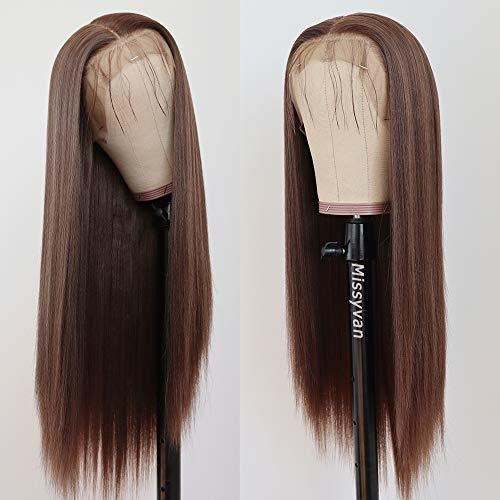 Peluca - Missyvan Lace Front Wig Straight Hair Brown Color 2