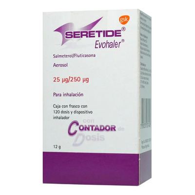 Seretide Evohaler Suspensión En Aerosol 25 Mcg\u002F250 Mcg, 1 Frasco Presurizado 120 Dosis | Envío gratis