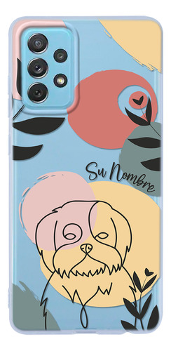 Funda Para Galaxy Mujer Perrito Shih Tzu Minimal Su Nombre