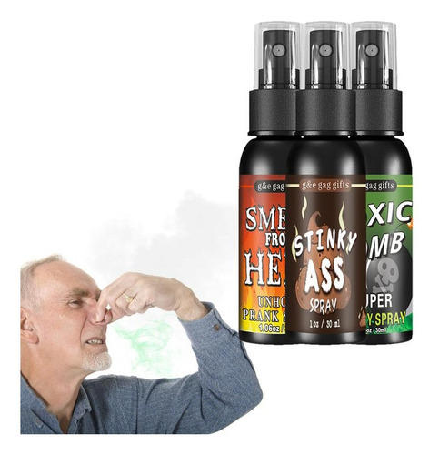 3 Peças Spray Líquido Mal Cheiro Bomba Fedor Peido Falso