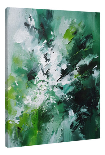 Quadro Decorativo Abstrato Verde Claro Luxo Sala 150x100