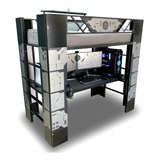 Bunk Station X Cama Alta Con Escritorio Gamer Ambientika