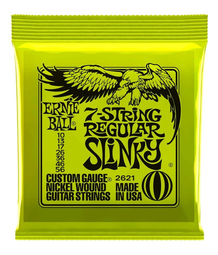 Encordado Para Guitarra Eléctrica 7 Cuerdas Ernie Ball 2621