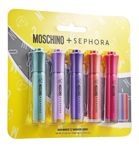 Labiales Moschino X Sephora Liquid Markers Set X 5 Paz Make