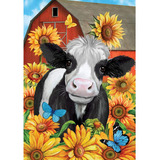 Juego De Pintura 5d Diamante, Motivo Girasol Vaca, 40x30cm