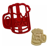 Cortante Plastico 3d Galletitas - Vaso De Cerveza Love Papá