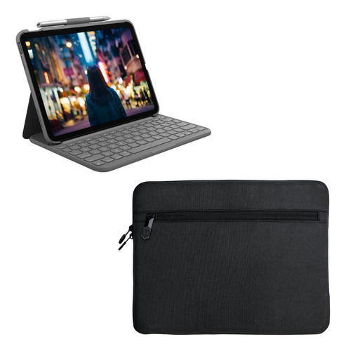 Kit Slim Folio Logitech Para iPad Gen 10 Y Funda Itskins 13 