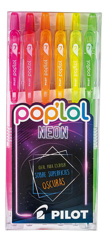 Set 6 Lápices Pop'lol Neon Pilot