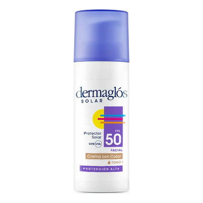 Protector Solar Facial Dermaglós Fps 50 Con Color X 50 G | Envío gratis