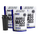 3x Hipercalórico Anabolic Mass 28500 - 3kg - Elite Series Sabor Morango