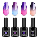 Senvenski Esmalte De Unas De Gel Que Cambia De Color Purpu