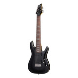 Guitarra Eléctrica Schecter Omen-8 De Tilo Gloss Black Brillante Con Diapasón De Palo De Rosa