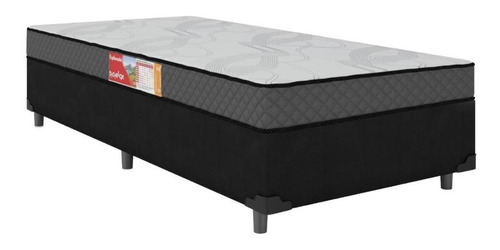 Prorelax Esplanada Cama Box Solteiro Colchão D33 88cm Cor Cinza/branco