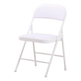 Silla Plegable Acojinada Para Oficina Home Office Extriores Color Blanco Material Del Tapizado Cuero Sintético