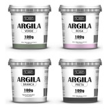 Argilas 100g No Pote Skincare (verde, Rosa, Branca E Preta)