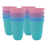 Vaso Wave Plastico Reutilizable 350ml Set X12 Unidades 