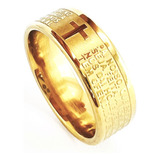 Anel Pai Nosso Masculino Feminino Dourado M730