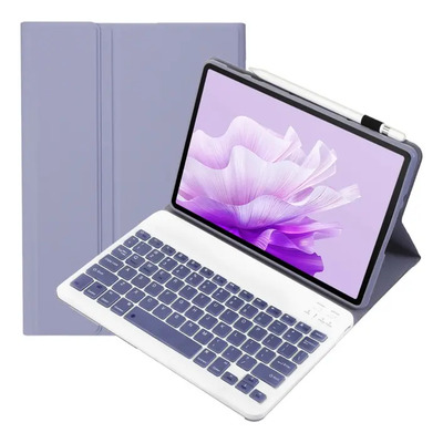 +para Bn Funda Pu Con Teclado Morado Para Huawei Matepad