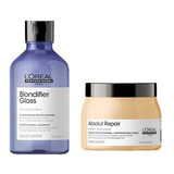 Shampoo Blondifier Gloss + Mascara Absolut Repair Loreal