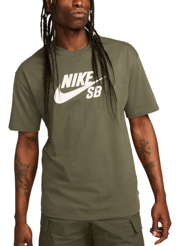 Camiseta Nike Action Sports Tee Logo Hbr-verde Militar