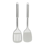 Set Espátulas Metálicas : Pescado, Panqueques -acero Inox