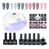 Kit De Esmalte Uñas De Gel Con Luz Uv Lámpara De Uñas 72 W