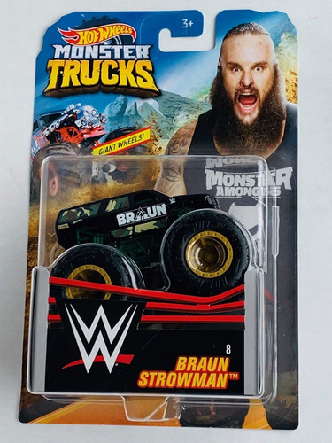 Hot Wheels Monster Trucks Braun Strowman 1:64 Escala Gigant Color Camoflaje