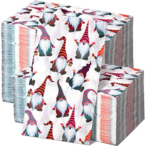 200 Servilletas De Duendes De Navidad, Toallas De Papel...