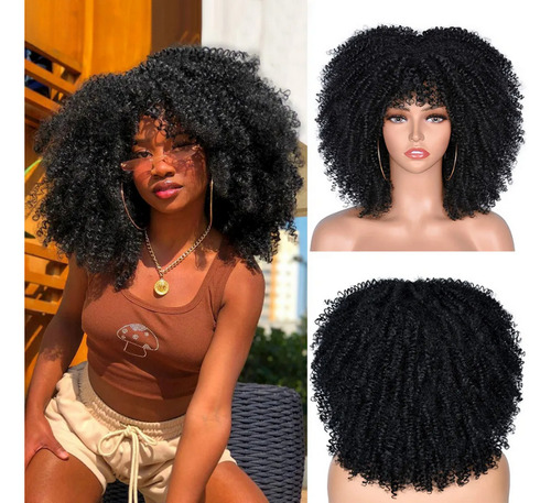 Peruca Organica Premium Cacheada Wig Aspecto De Natural Afro