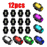 Mini Luz Led Estrobo Con Iman Para Moto Bici Dron 12 Pzs