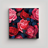 Cuadros Modernos: Rosas Grandes Y Detalladas 20x20cm Flores