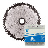 Kit Cassete 11v 11/50t Para Bike K7 + Corrente 11v 116 Elos