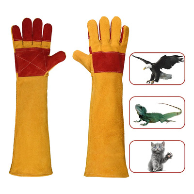 Azyaadixx Guantes Manejo De Animal Super Largos Guantes Anti-mordedura Arañazos De Animal Guantes Protector De Agarre De... Amarillo