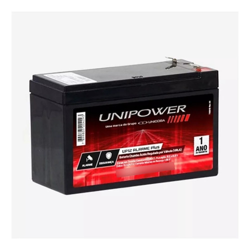Bateria Unipower 12v 7ah Up1270seg Alarme Nobreak