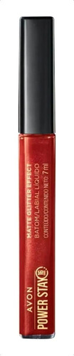 Labial Líquido Avon Power Stay Effect Glitter Scarlet Flame, 7 Ml, Avon