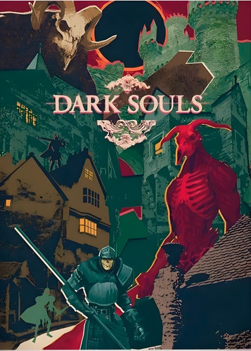 13# Cuadro 30x40 Dark Souls Vinilo Mdf Listo P/ Colgar