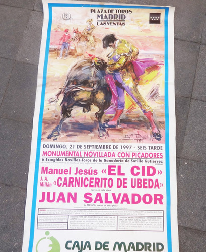 Poster Corrida Toro Antigua Afiche Torero Madrid España