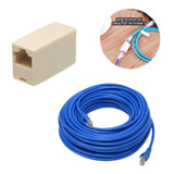 Kit Emenda Rj45 Fêmea + Cabo De Rede Internet 10 Metros 10m