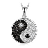 Collar Para Hombre O Mujer Yin Yang Circones En Plata 925