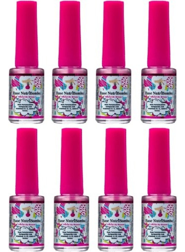 Kit 8un Esmalte Base  Nutri Bomba Fortalecedora De Unhas