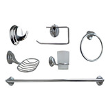 Set Accesorios Para Baño X6 Piezas Cromado 