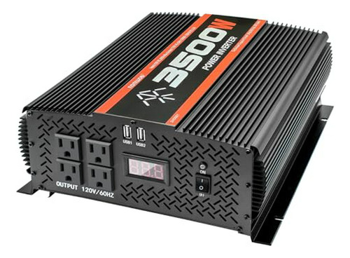 Inversor De Potencia Tvnikd 3500w 12v A 110v Con Pantalla Lc