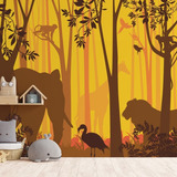 Vinilo Mural Autoadhesivo Infantil Selva Y Dinosaurios