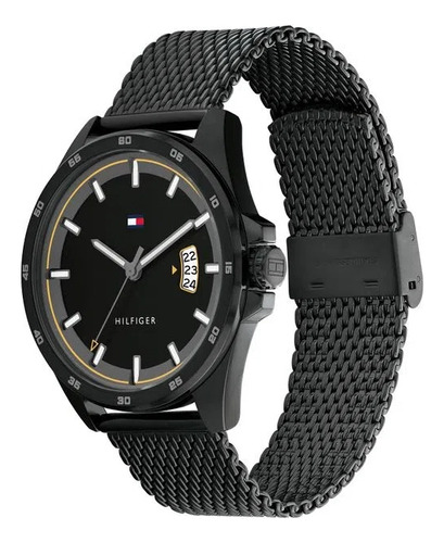 Reloj Tommy Hilfiger Hombre Carter Negro Acero Mesh 1791913