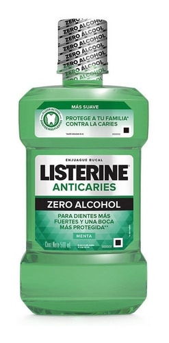 Enjuague Bucal Listerine Anticaries Zero Alcohol X 500 Ml