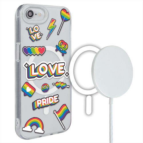 Funda Para iPhone Magsafe Lgbt Love Gay Pride Arcoíris