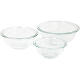 Set Bowl Para Mezclar Apilable Vidrio Templado Pyrex