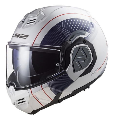 Casco Abatible De Moto Ls2 Ff906 Advant Cooper Blanco/ Azul